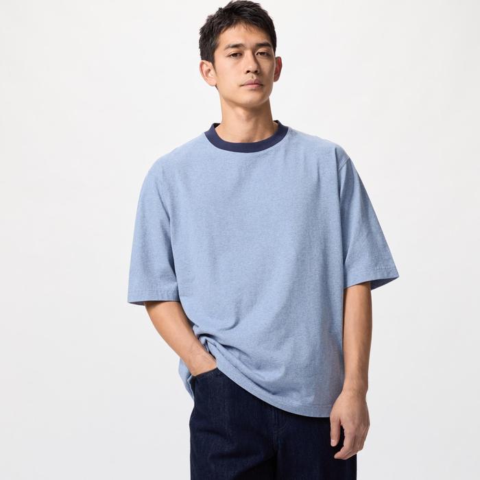 Футболка Oversize с вставками цвет: Синий