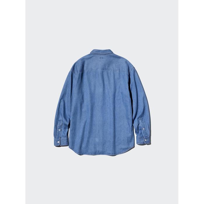 Джинсовая Верхняя Рубашка Oversize цвет: Синий