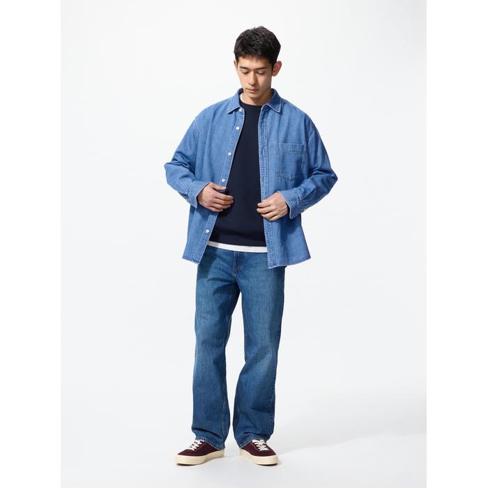Джинсовая Верхняя Рубашка Oversize цвет: Синий