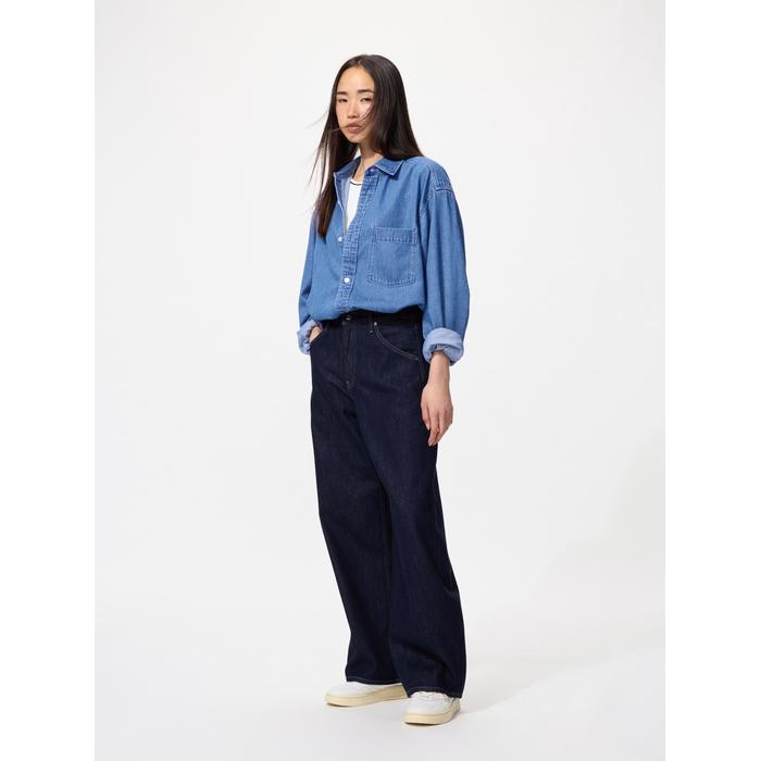Джинсовая Верхняя Рубашка Oversize цвет: Синий