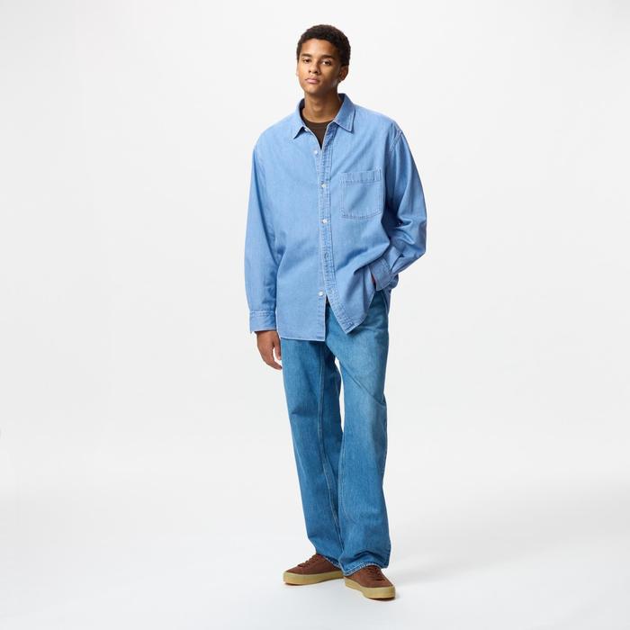 Джинсовая Верхняя Рубашка Oversize цвет: Чёрный