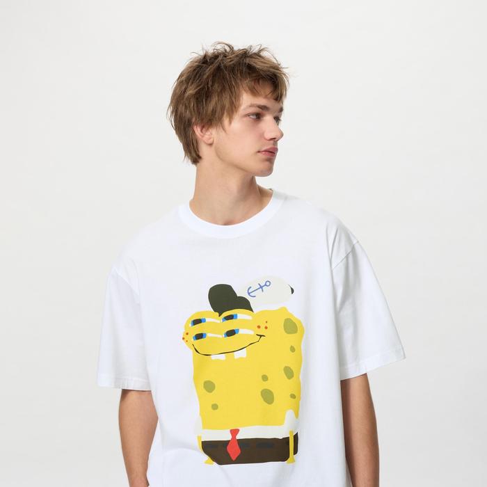 Футболка Спанч Боб x Cactus Plant Flea Market Oversize цвет: Белый