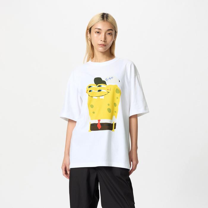 Футболка Спанч Боб x Cactus Plant Flea Market Oversize цвет: Белый