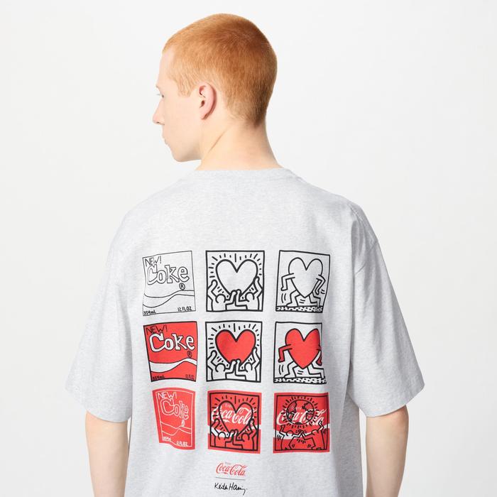 Keith Haring X Coca-Cola Футболка Свободного Кроя цвет: Серый