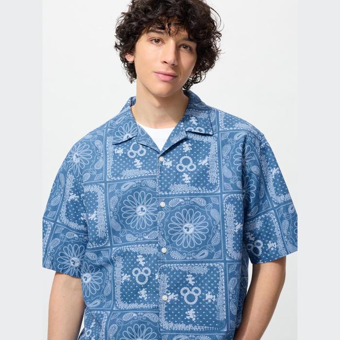 Рубашка Disney In Blue из хлопка и льна цвет: Тёмно-синий