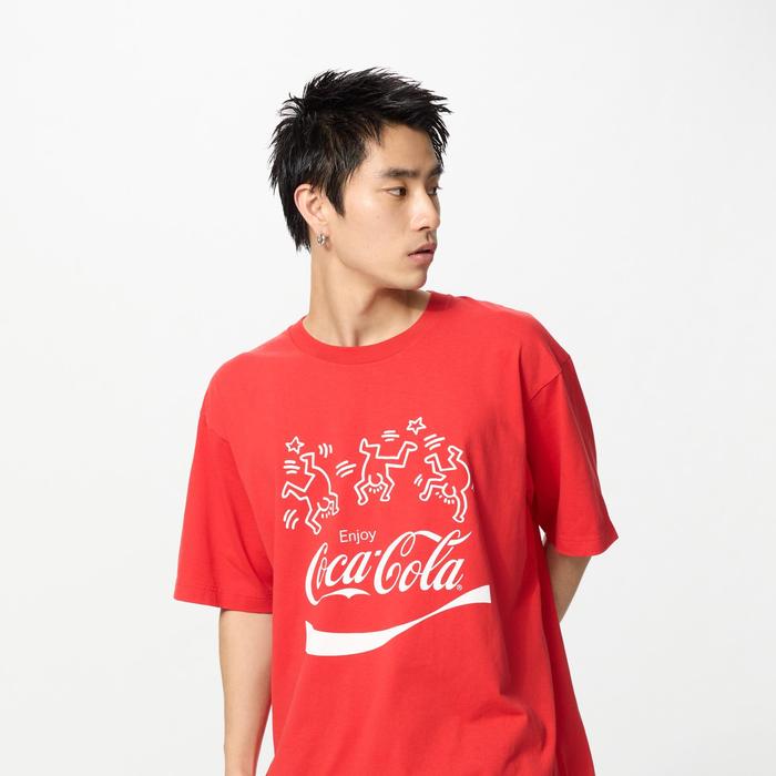 Keith Haring X Coca-Cola Футболка Свободного Кроя цвет: Красный
