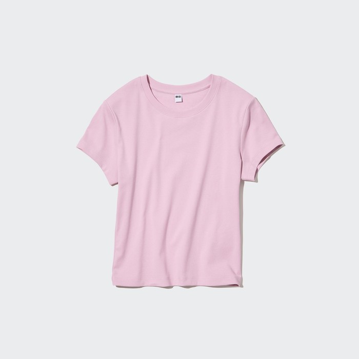 мини-футболка с короткими рукавами розовая