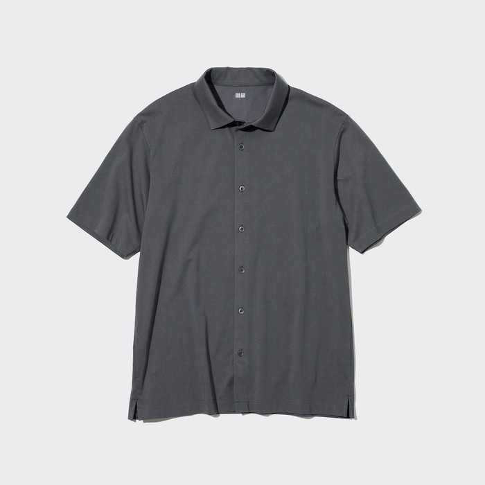 Рубашка-поло airism (с открытым воротом) цвет: Серый