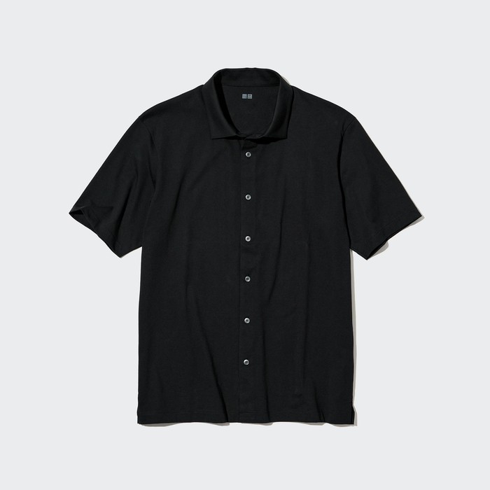 Рубашка-поло airism (с открытым воротом) цвет: Чёрный