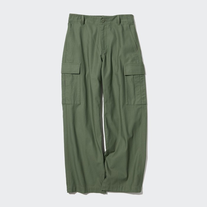 Широкие брюки-карго с прямыми штанинами цвет: Зелёный