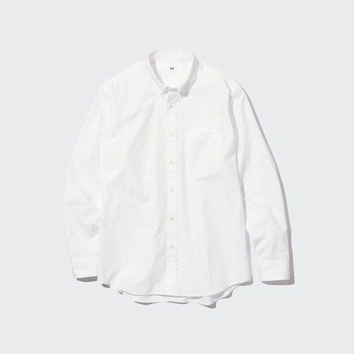 Рубашка с принтом из тончайшего хлопчатобумажного полотна обычного покроя (воротник на пуговицах) цвет: Белый