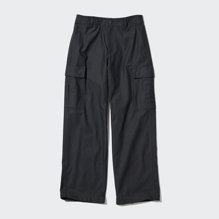 Широкие брюки-карго с прямыми штанинами (длинные) цвет: Серый