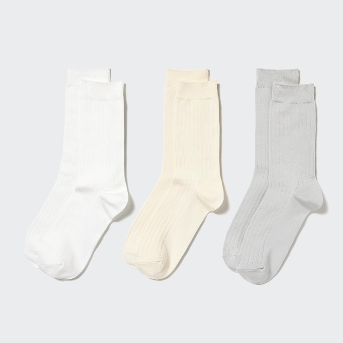 Носки в рубчик (три пары) цвет: Белый