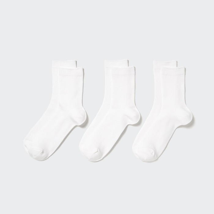 Носки в рубчик (три пары) цвет: Белый