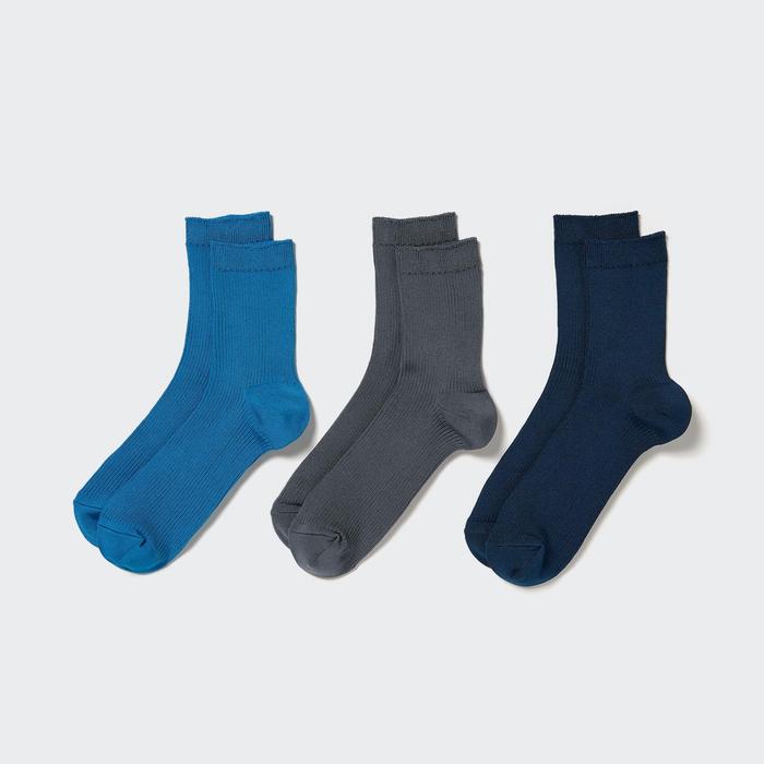 Носки в рубчик (три пары) цвет: Синий