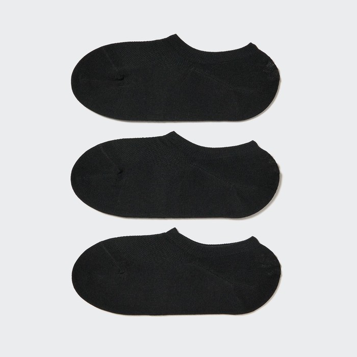 Сетчатые невидимые носки без показа (три пары) цвет: Чёрный