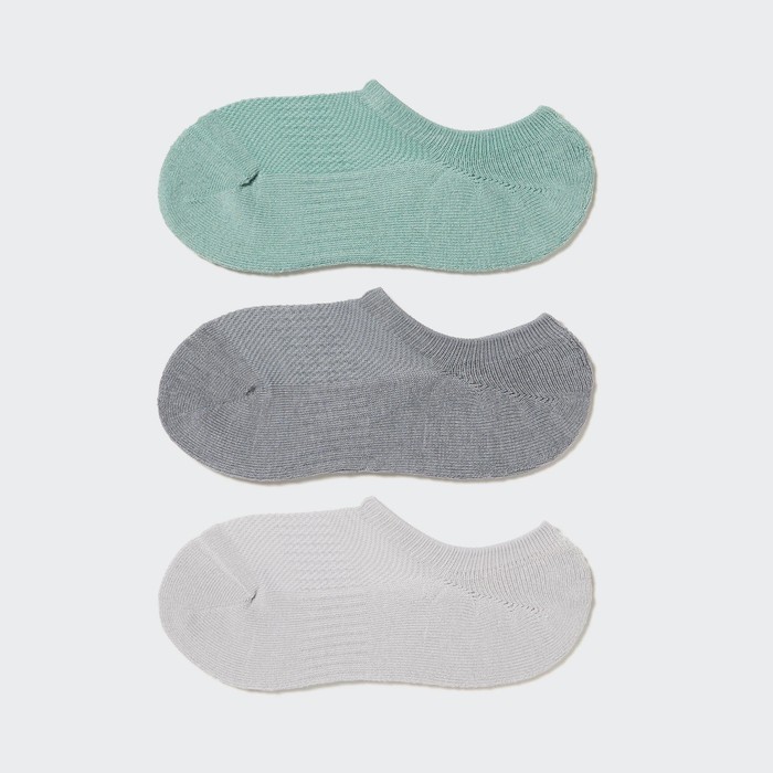 Спортивные носки-невидимки (три пары) цвет: Зелёный