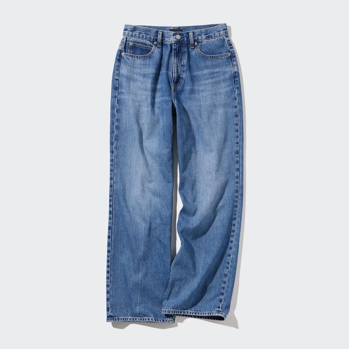 Широкие джинсы с прямыми штанинами цвет: Синий