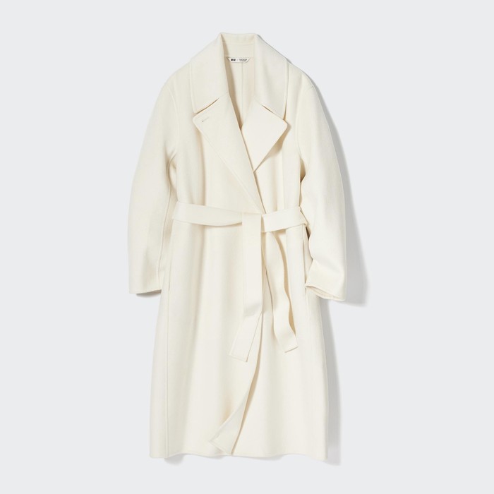 Пальто-накидка из полушерстяной смеси цвет: Белый