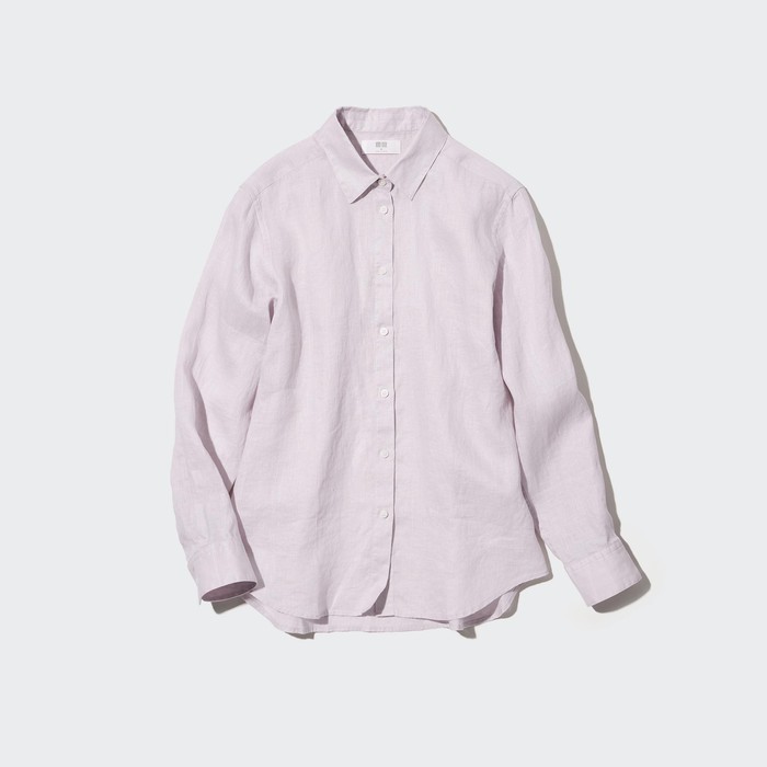 Рубашка из 100% льна премиум-класса цвет: Серый