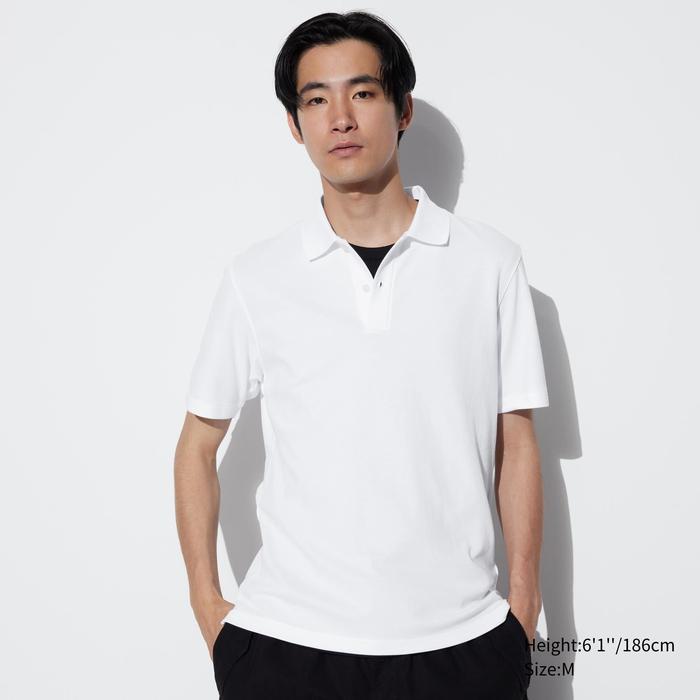 Хлопковая рубашка-поло из пике airism цвет: Белый