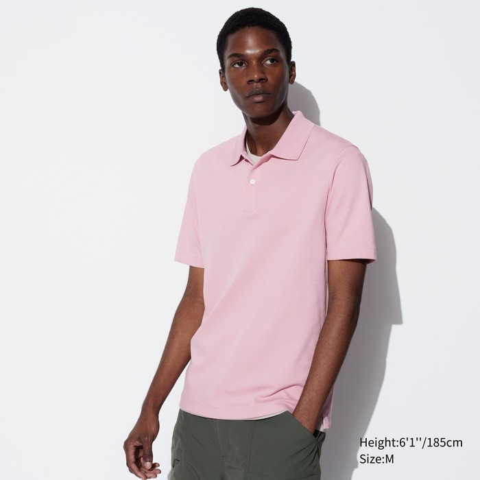 Хлопковая рубашка-поло из пике airism цвет: Розовый