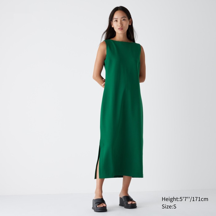 Платье без рукавов из крепового джерси цвет: Зелёный