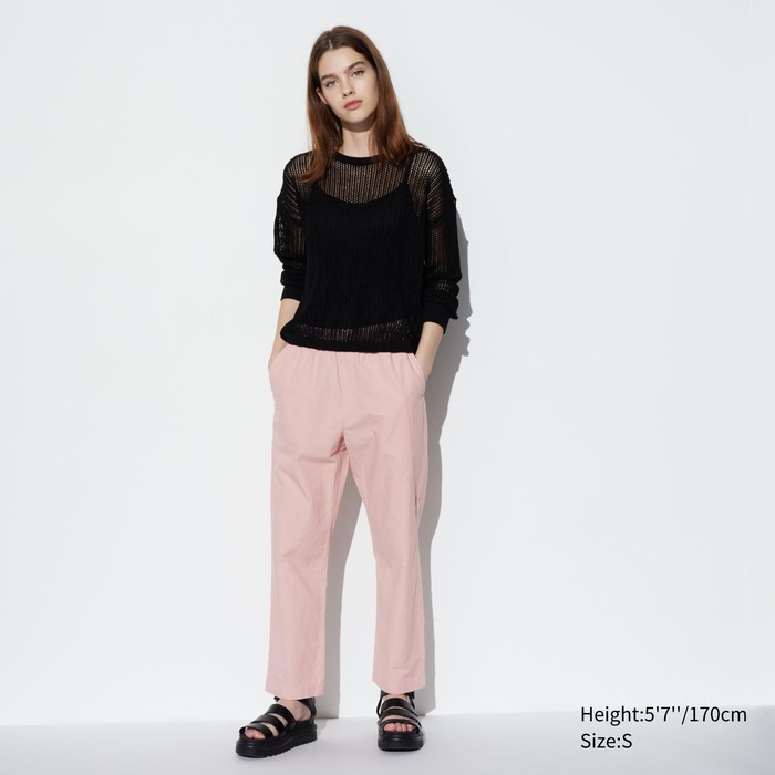 Хлопчатобумажные брюки свободного кроя длиной до щиколоток цвет: Розовый