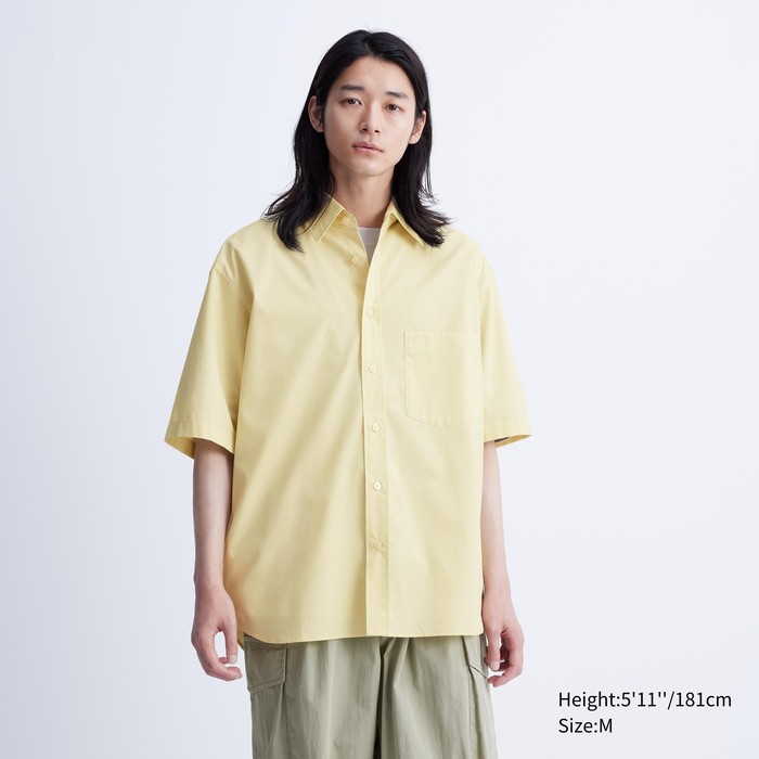 Рубашка оверсайз с короткими рукавами цвет: Жёлтый