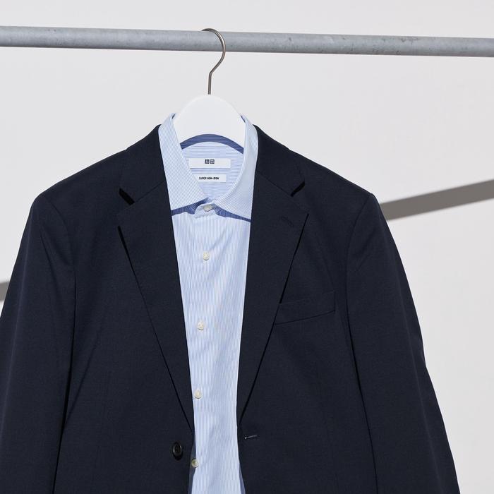 Рубашка Slim Fit, Полуприлегающая, с Узором, Не Требующая Глажки цвет: Синий