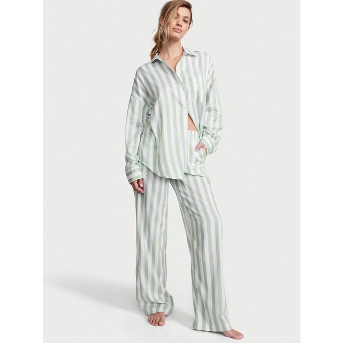 Длинный пижамный комплект из модала и хлопка