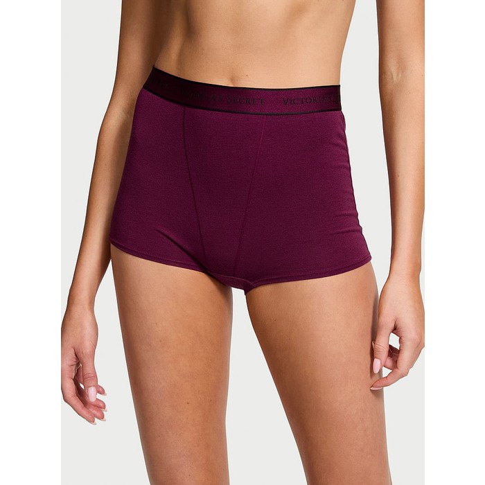 хлопчатобумажные трусики с логотипом boyshort с высокой талией