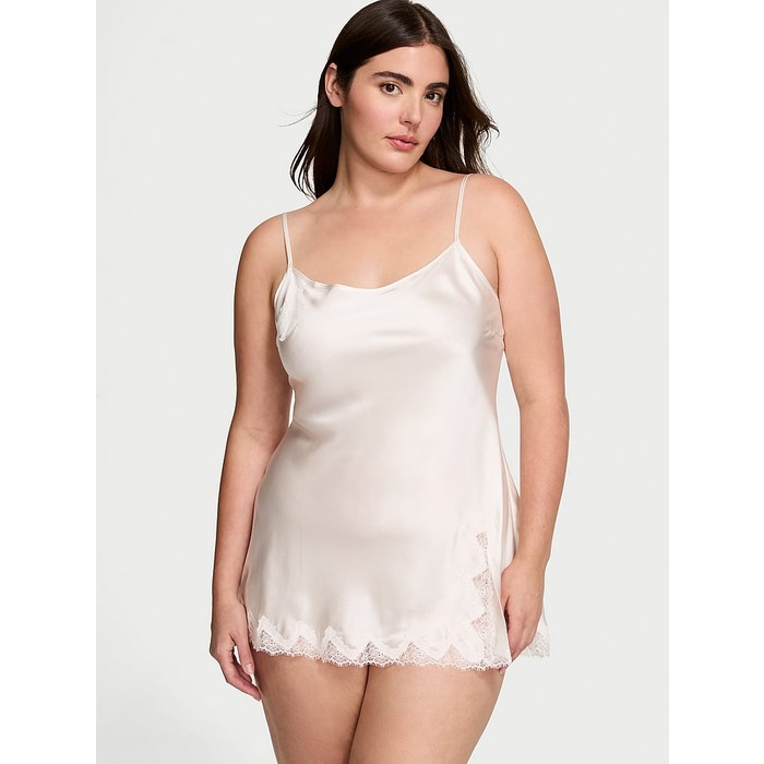 Свадебное шелковое мини-платье-комбинация с кружевной отделкой от Atelier Victoria's Secret