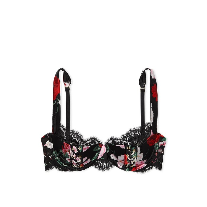 Бюстгальтер-балконет ATELIER Victoria's Secret с атласной кружевной отделкой и легкой подкладкой