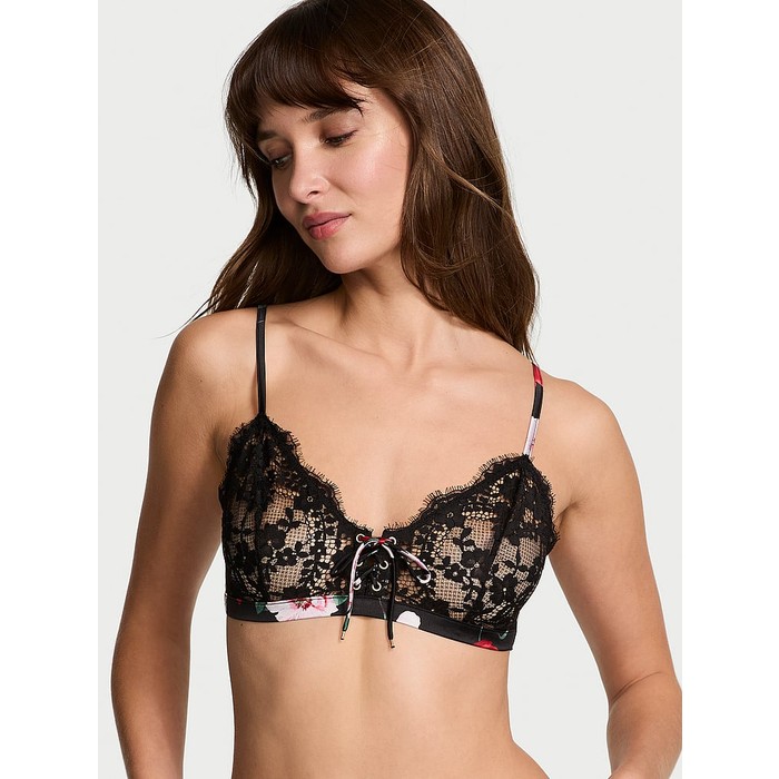 Треугольный бюстгальтер ATELIER Victoria's Secret с атласной кружевной отделкой и легкой подкладкой