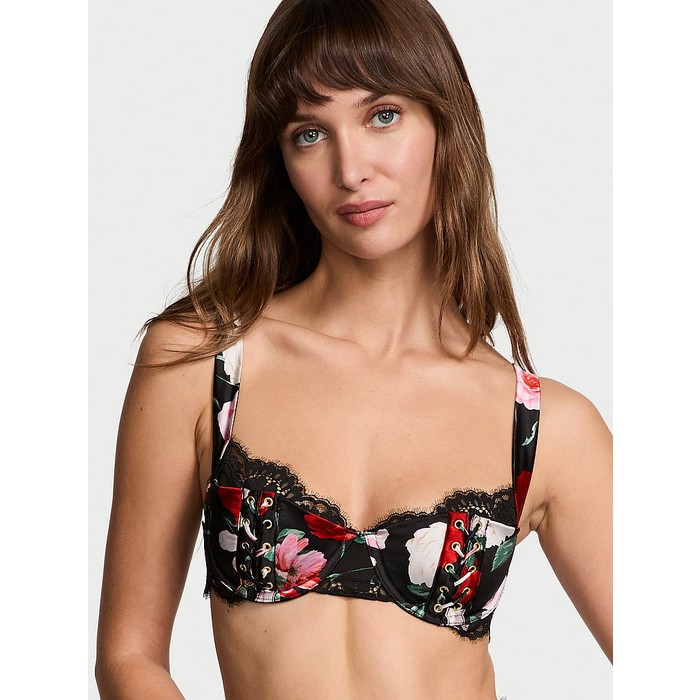 Бюстгальтер-балконет ATELIER Victoria's Secret с атласной кружевной отделкой и легкой подкладкой
