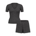 Комплект из модала в рубчик с коротким рукавом Henley и боксерских трусов