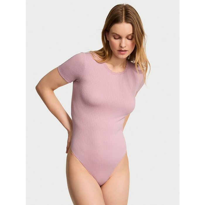 Боди из модала Pointelle с коротким рукавом