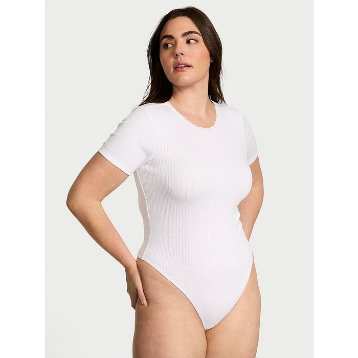 Боди из модала Pointelle с коротким рукавом