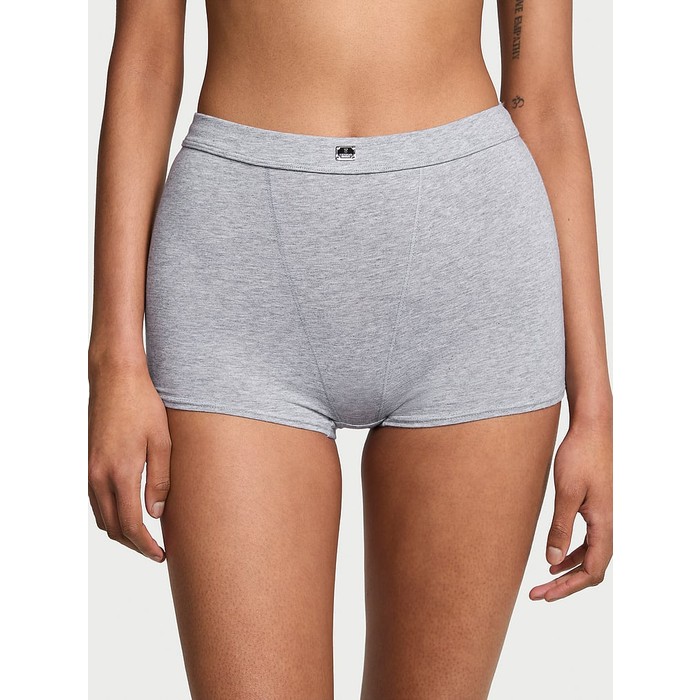 хлопчатобумажные трусики с логотипом boyshort с высокой талией