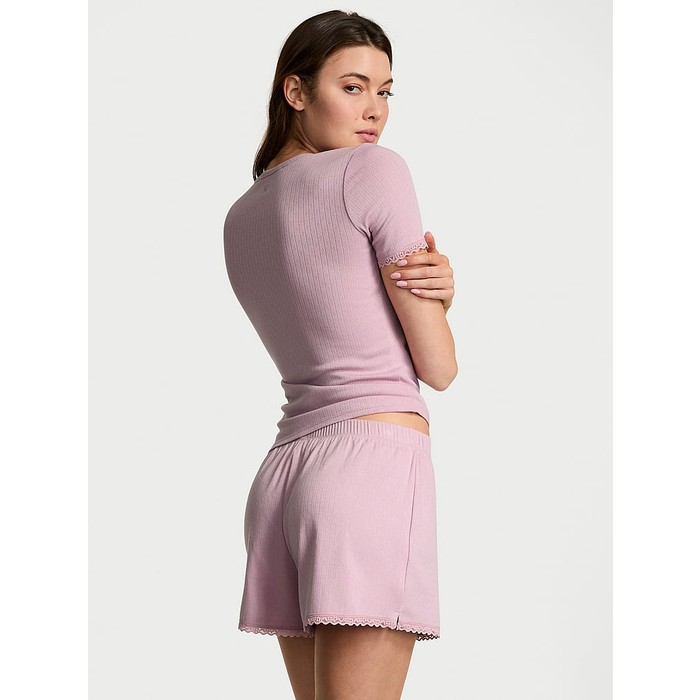 Футболка и шорты-боксеры Henley из модала Pointelle