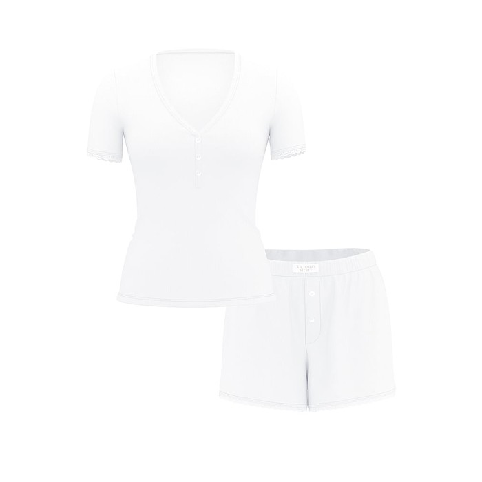 Футболка и шорты-боксеры Henley из модала Pointelle