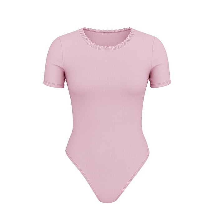 Боди из модала Pointelle с коротким рукавом