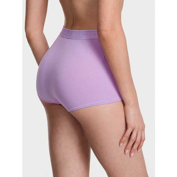 хлопчатобумажные трусики с логотипом boyshort с высокой талией