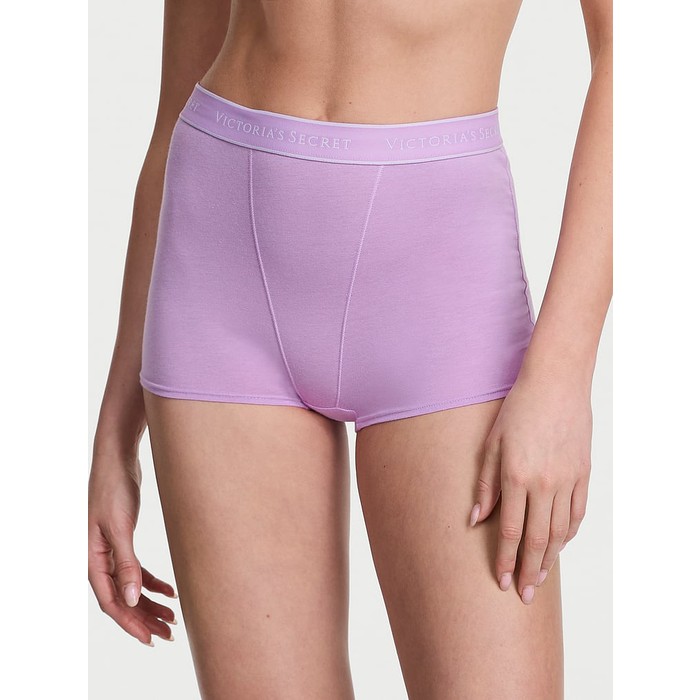 хлопчатобумажные трусики с логотипом boyshort с высокой талией