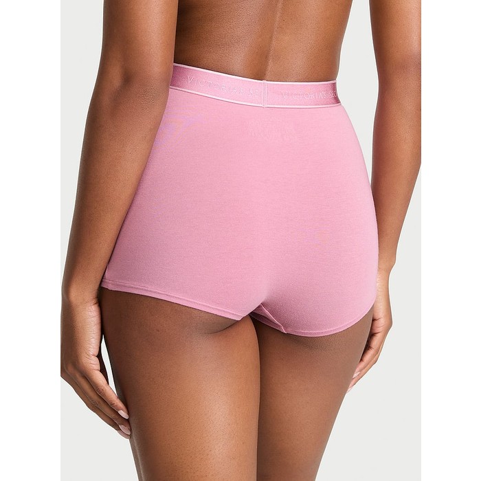 хлопчатобумажные трусики с логотипом boyshort с высокой талией