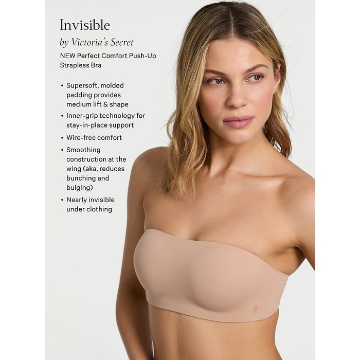 Невидимка от Victoria's Secret 
Беспроводной бюстгальтер без бретелек Perfect Comfort с эффектом пуш-ап