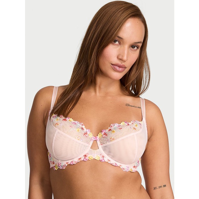 Потрясающий бюстгальтер с полной чашечкой и вышивкой Victoria's Secret Bloom без подкладки